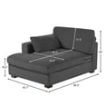 thumbnail image 5 of DREAMSIDEA Oversized Chaise Lounge for Living Room Modern Corduroy Sofa with Right Armrest Indoor Lounge Chair,Dark Grey, 5 of 9