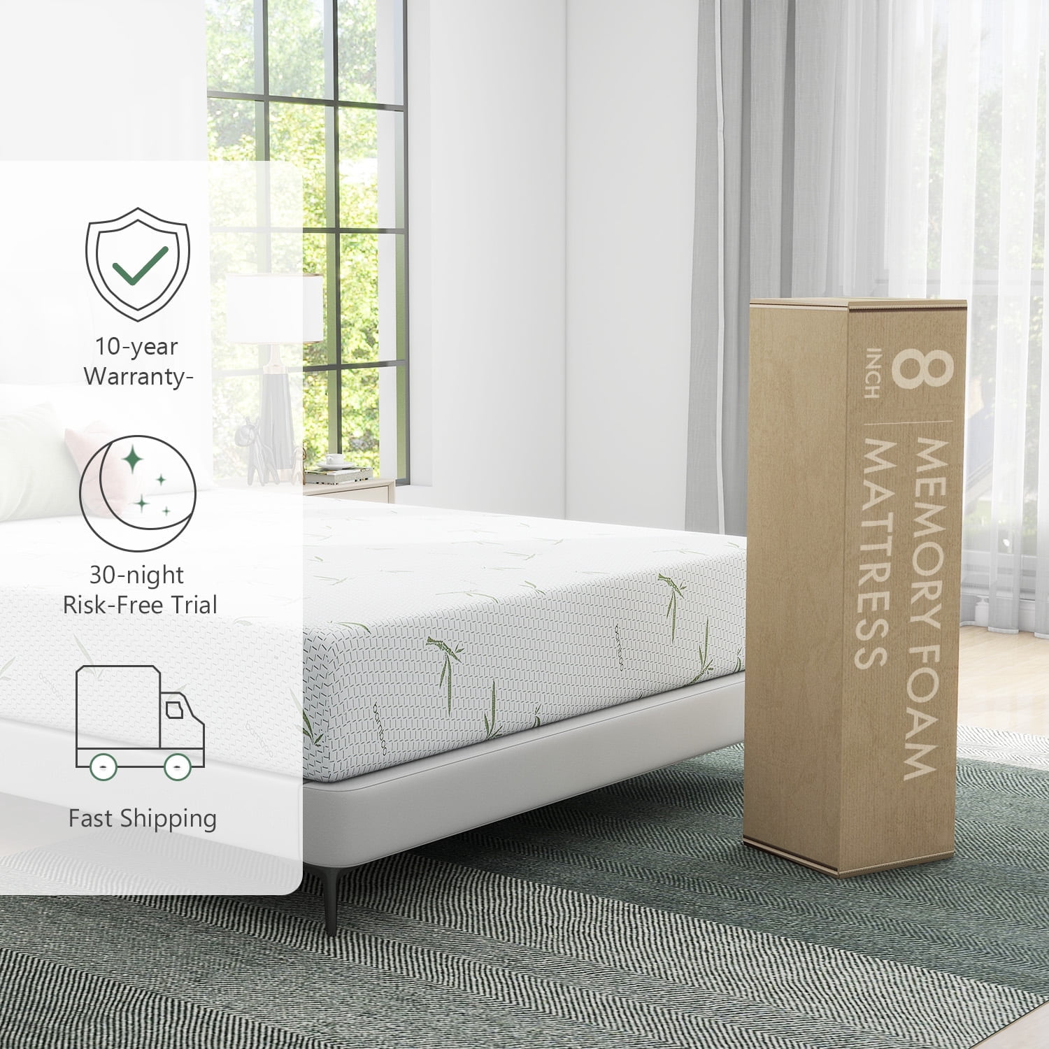 6" Twin Mattress Bed in a Box,Cooling Memory Foam Mattress for Pressure Relief