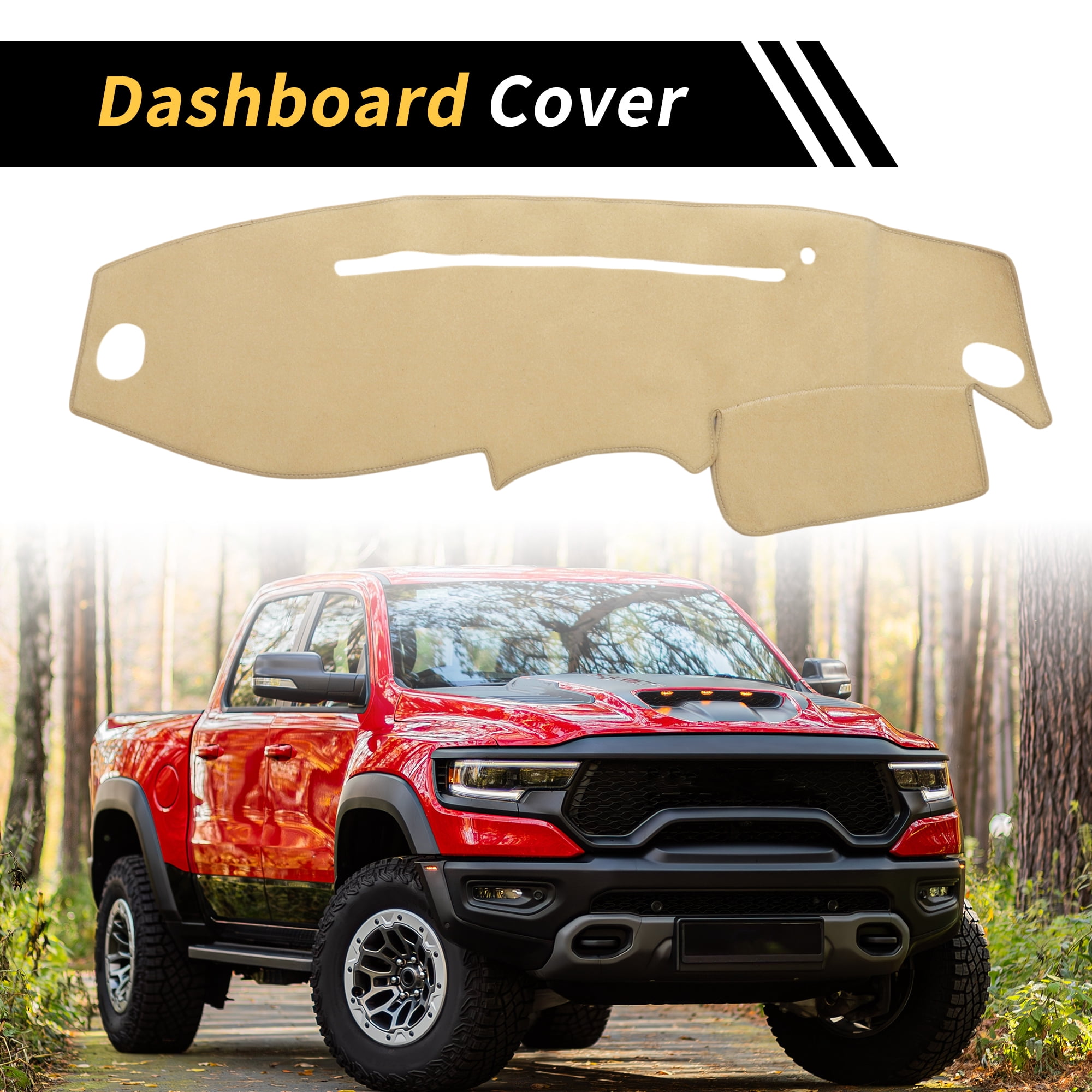 Unique Bargains Dash Cover for Ford for Ranger 1995-2011 Dash Board Mat Non-Slip Dash Cover Mat Pad Polyester Center Console Dashboard Cover Pad Carpet Beige