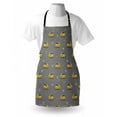 thumbnail image 4 of Motorcycle Apron, Scooters Pattern on a Greyscale Background with Hand Drawn Stars, Unisex Kitchen Bib with Adjustable Neck for Cooking Gardening, Adult Size, Yellow Black and Grey, by Ambesonne, 4 of 4