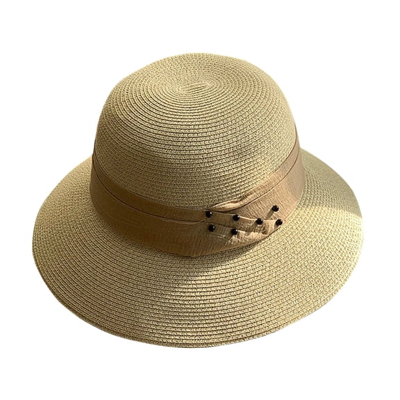 Straw Hat Women,Gardening Hat For Women Sun Hat For Beach Men Fishing Hat Golf Bucket Hat For Men Quick Dry Bucket Hats Travel Hat Boating Hat Golf Hat Women Outdoor Summer Hat,Beige
