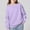 Purple, variant on Girls' Purple Bow Embellished Pullover Sweatshirt - Soft Stretchy Nylon Spandex, Crewneck with Ribbed Hem, Casual School Play Wear for 4-14 Years,Size 7-8 T