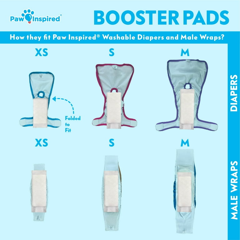 Paw Inspired 30ct Dog Diaper Pads Diaper Liners Booster Pads Add