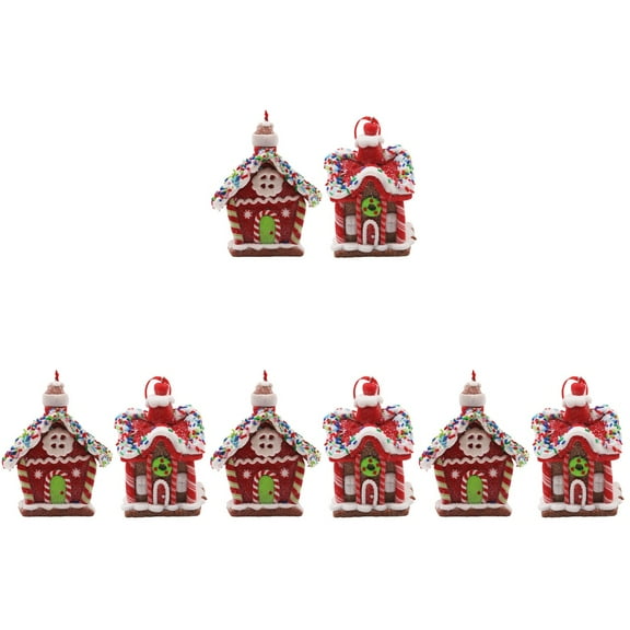 EXHUMKY Exhumky Xmas Tree Decoration Resin Ornaments for Festive Atmosphere 8Pcs