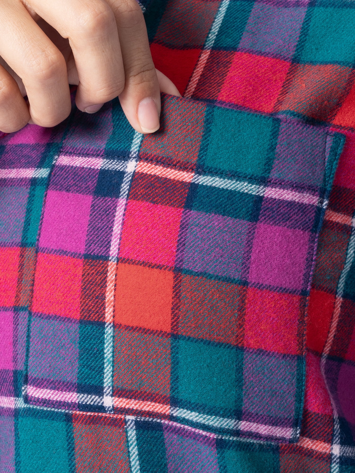 Fruit of the Loom Women's Beyond Soft Long Sleeve Button Down Flannel Sleepshirt, Sizes S-4X
