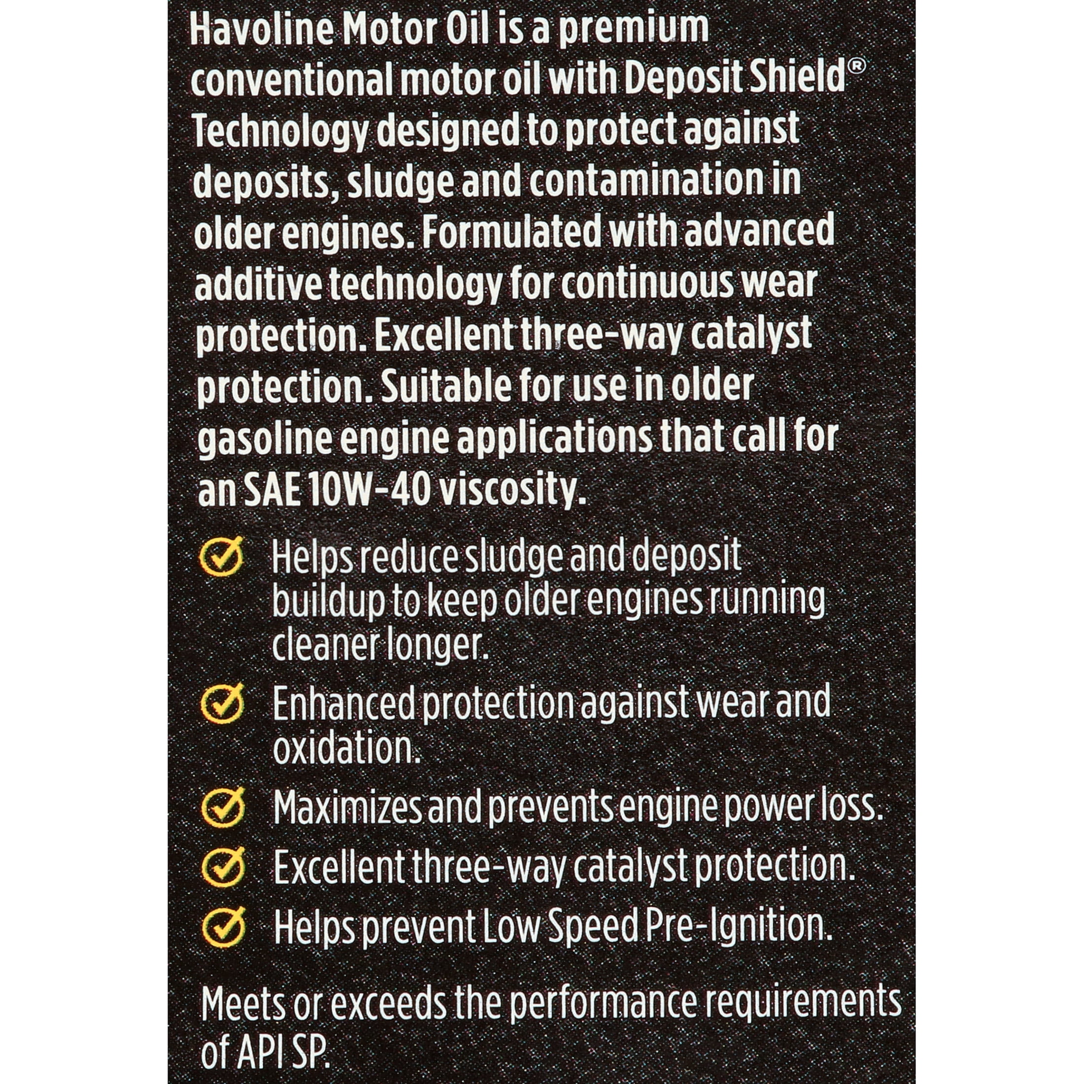 Chevron Havoline Conventional Motor Oil 10W-40, 1 Quart Bottle