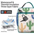 thumbnail image 2 of Small Insulated Lunch Bag with Handle, Meal Bag for Travelers Leakproof Waterproof Lunch Tote for Business Trips Beach Outings Cactus, 2 of 6