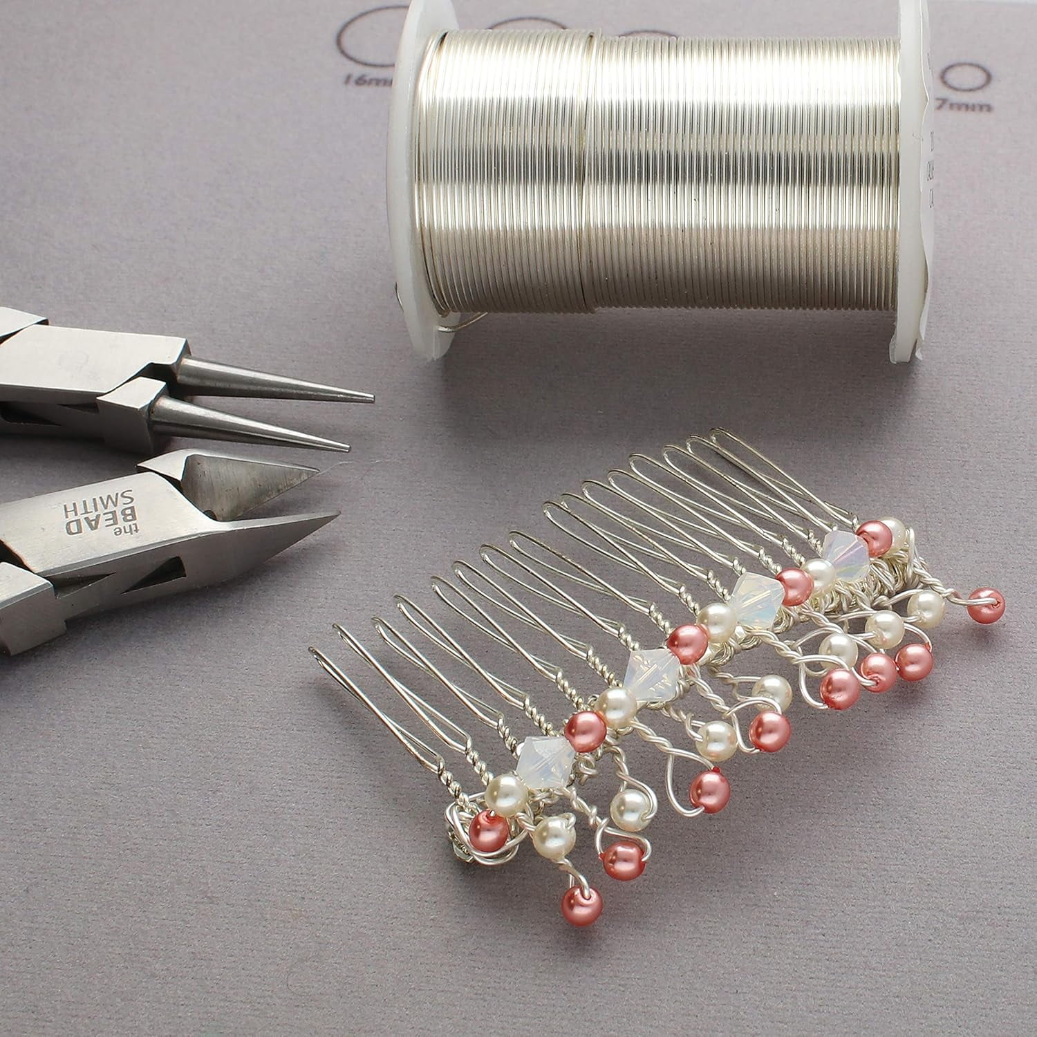 The Beadsmith Wire Elements Silver Color Lacquered Tarnish-Resistant Copper Wire for Jewelry Making, 20 Yards, 18.29 Meters Each Spool (18, 20, 22, 24, 26, & 28 Gauges)
