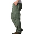 thumbnail image 3 of VEKDONE 2025 Men's Full Elastic Waist Casual Cargo Pants Loose Fit Military Trousers Stretch Hiking Combat Rip-Stop Pants Lightweight Pull On Work Pant B Green,X-Large, 3 of 4