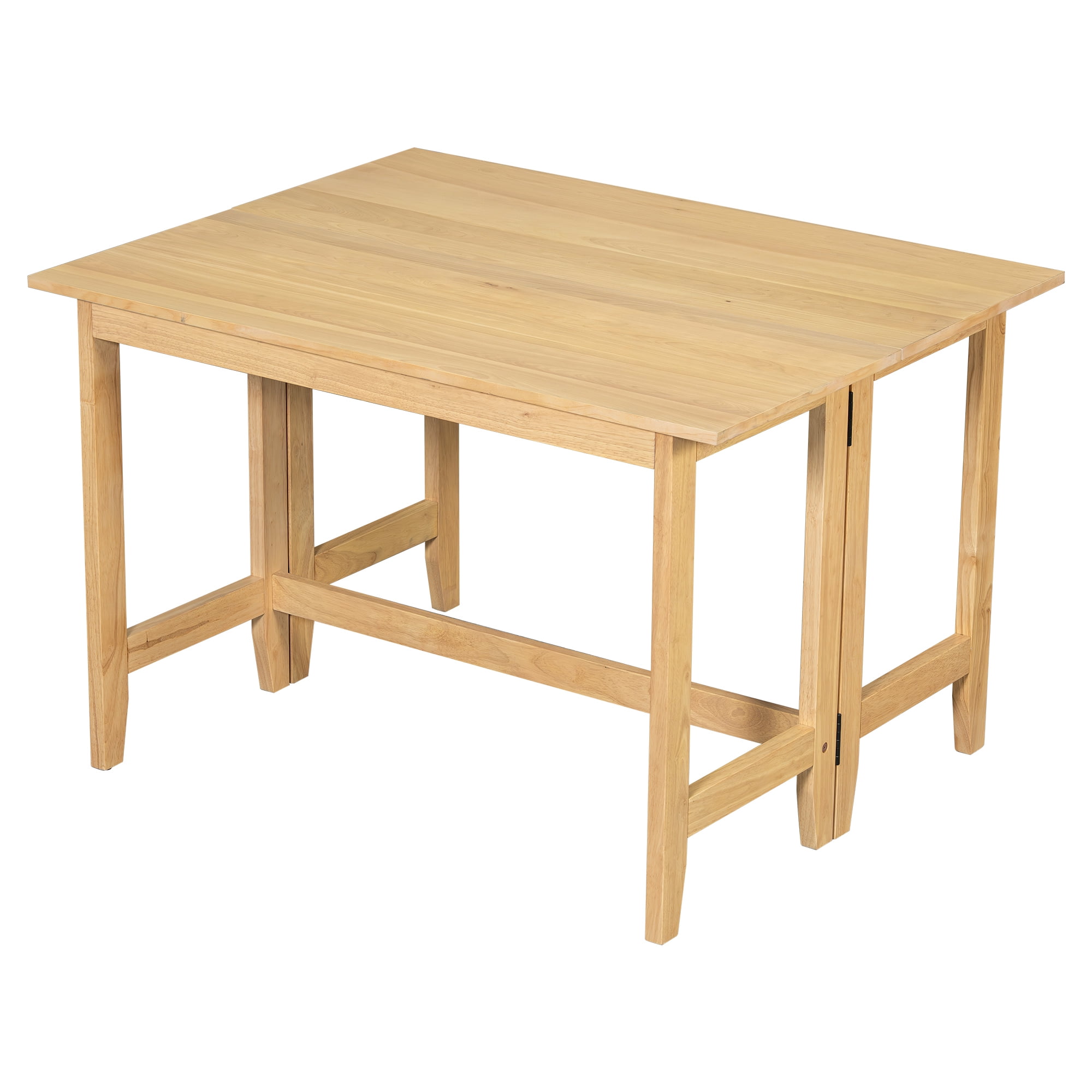 Euroco 47" Wood Extendable Dining Table for 4, Farmhouse Kitchen Table with Drop Leaf for Small Places, Dining Room, Living Room,Natural