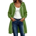 thumbnail image 4 of yillto Womens Long Jacket Hoodie Sweatshirts Full Zip up Comfy Warm Fashion Fall Casual Coats with Pockets, 4 of 7