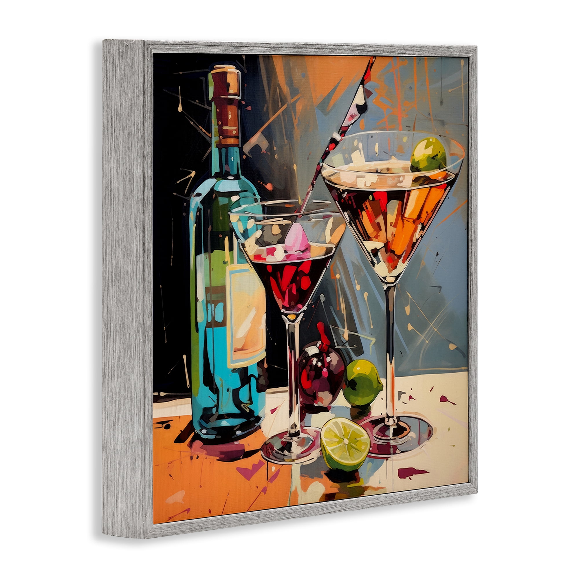 Stupell Industries Every Sip of Martini Night Gray Framed Giclee Art, design by Lazar Studio