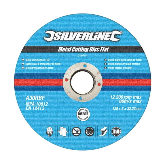 Silverline - Metal Cutting Discs Flat 10pk - 125 x 3 x 22.23mm
