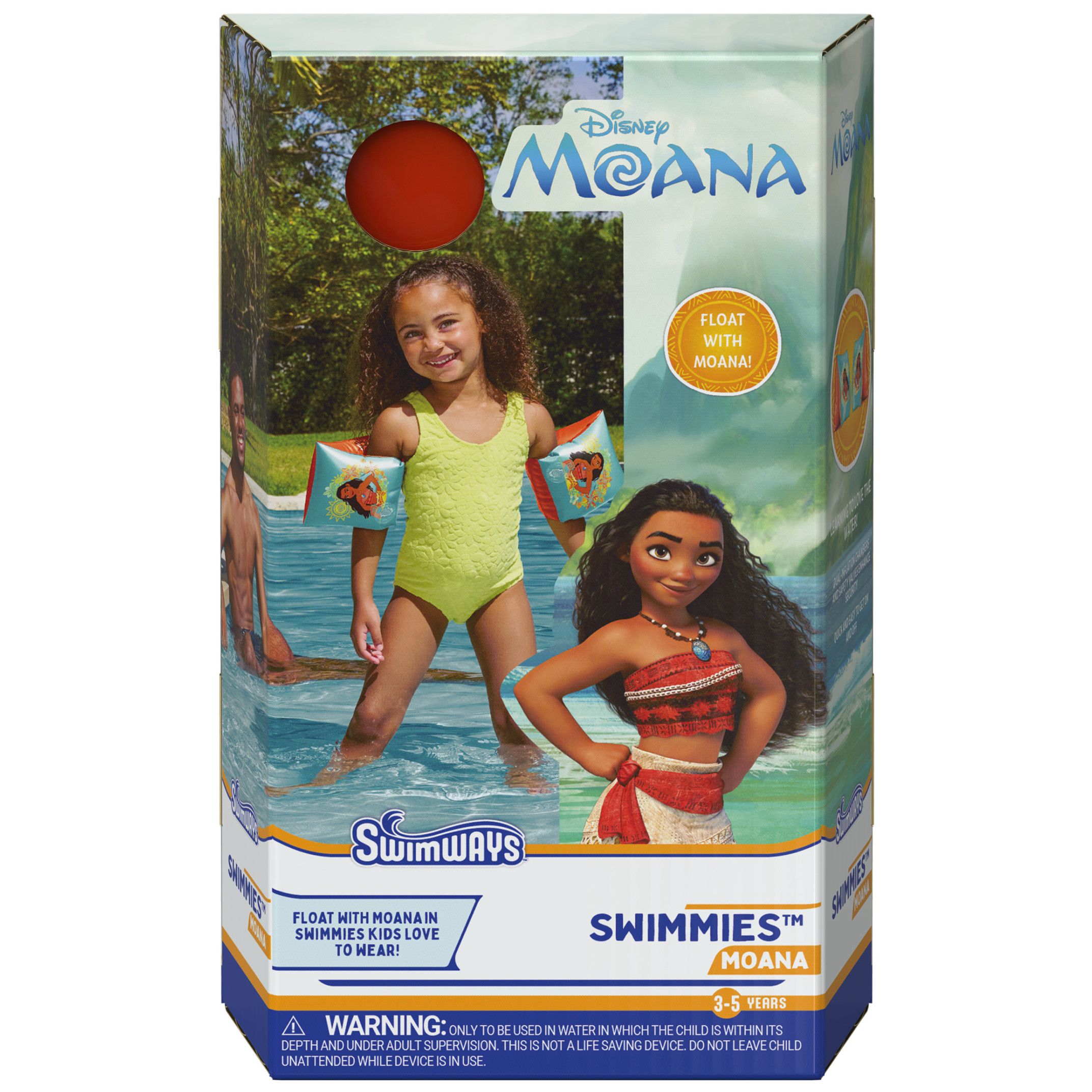 SwimWays Disney Moana Swimmies (Unisex), Arm Floaties for Kids Age 3-5