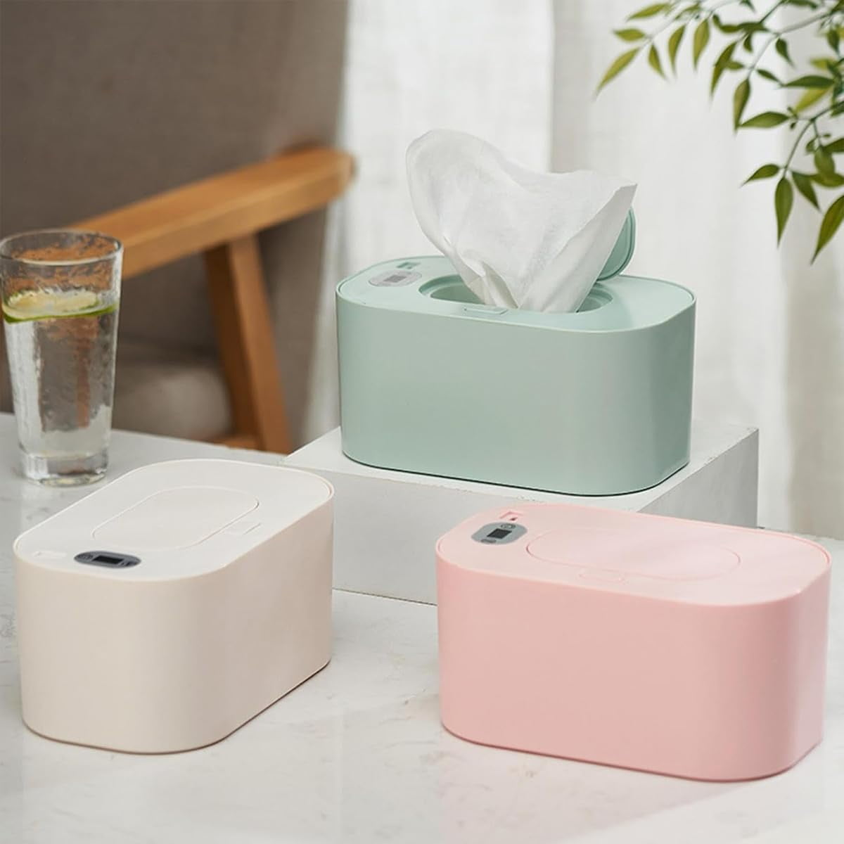 Portable Large Capacity Wipes Warmer Dispenser with LED Display, Adjustable Wet Wipes Holder, Wipe Warmer, Quiet and Evenly Overall