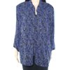 Alex Evenings Womens Glitter-Knit Plus Tank Jacket Set Blue 3X