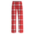 thumbnail image 4 of Byoo Little Girls Comfort Loungewear Trousers Plaid Graphic Wide Leg Straight Fit Casual Sleepwear Pants Baggy Trousers,Red, 4 of 4