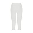 thumbnail image 4 of White Capri Pants for Women Leggings for Women 2024 High Waisted Cutout Yoga Lightweight Cozy Cropped Pants Solid Soft Pajams Pants, 4 of 5