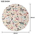 thumbnail image 6 of Beige Butterfly Flower Pattern Round Tablecloth 60"x60",Wrinkle Wipeable Table Cloth for Kitchen Dining Room Picnic Patio Party, 6 of 6
