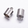 thumbnail image 2 of 100Pcs 304 Stainless Steel Column Cord Ends End Caps 8mm Inner Diameter Smooth End Caps Terminators Cord Finding for Jewelry Making, 2 of 5