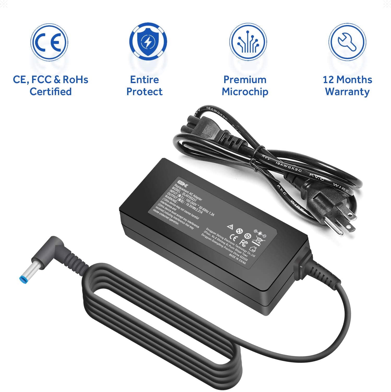 45W HP Pavilion 15-eh1030nf Adaptateur CA Chargeur - Europe