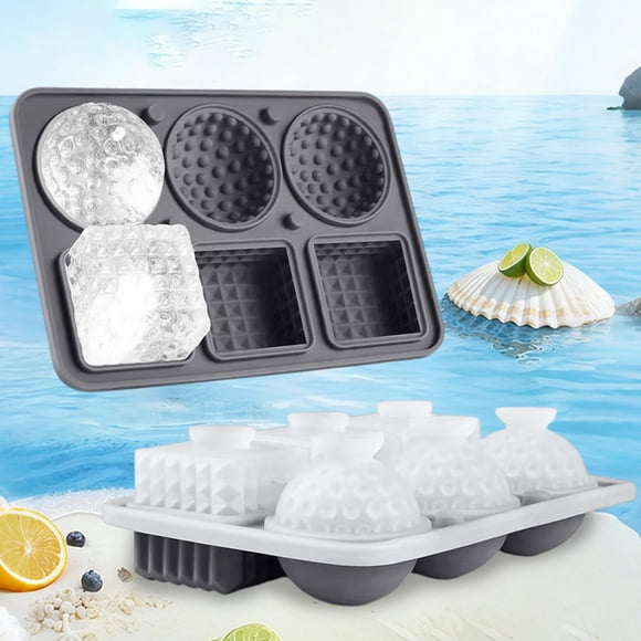 Silicone Ice Cube Tray with Lid, Irregular Whiskey Ice Grids, Food - Grade Silicone Mold for Home Bar & Commercial Use, 5.5" x 7.9" x 2.4", QFL