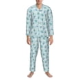 thumbnail image 3 of Salouo Sea Turtle Print Button-Front Long Sleeve Pajama Set for Men, Soft 2Pjs Men's Long Sleeve Sleepwear-Medium, 3 of 7