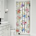 thumbnail image 2 of Rustic Peony and Wildflower Shower Curtain – Watercolor Floral Aesthetic for Country Farmhouse Bathroom Ambience, 2 of 5