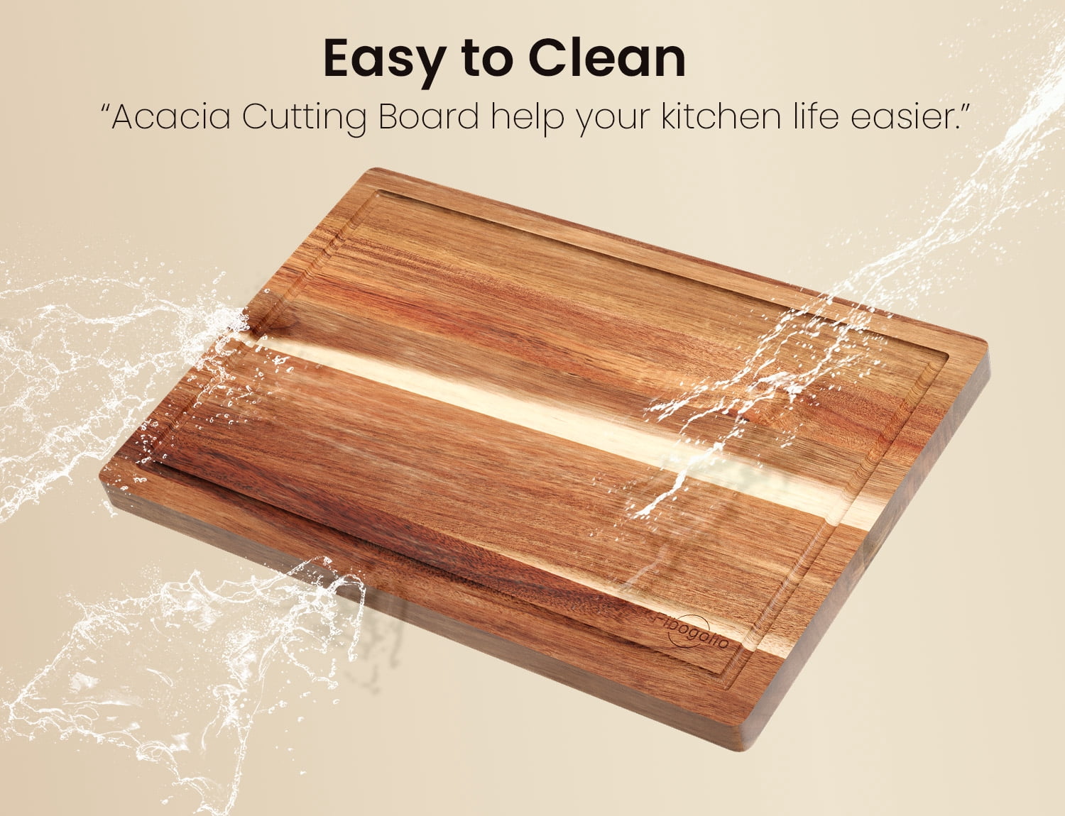 Fibogollo Acacia Wood Cutting Boards for Kitchen(Set of 3),Wooden Chopping Boards Set with Juice Groove,Chopping Board with Holder,Butcher Block for Meat,Vegetables,Fruit