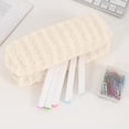 thumbnail image 5 of Under 1$ Pencil Case Colorful Cloth Slim Pen Pouch Pencil Organizer for College Office Teens 7.9x2x2 in Cloth Pink by Xuniizn, 5 of 7