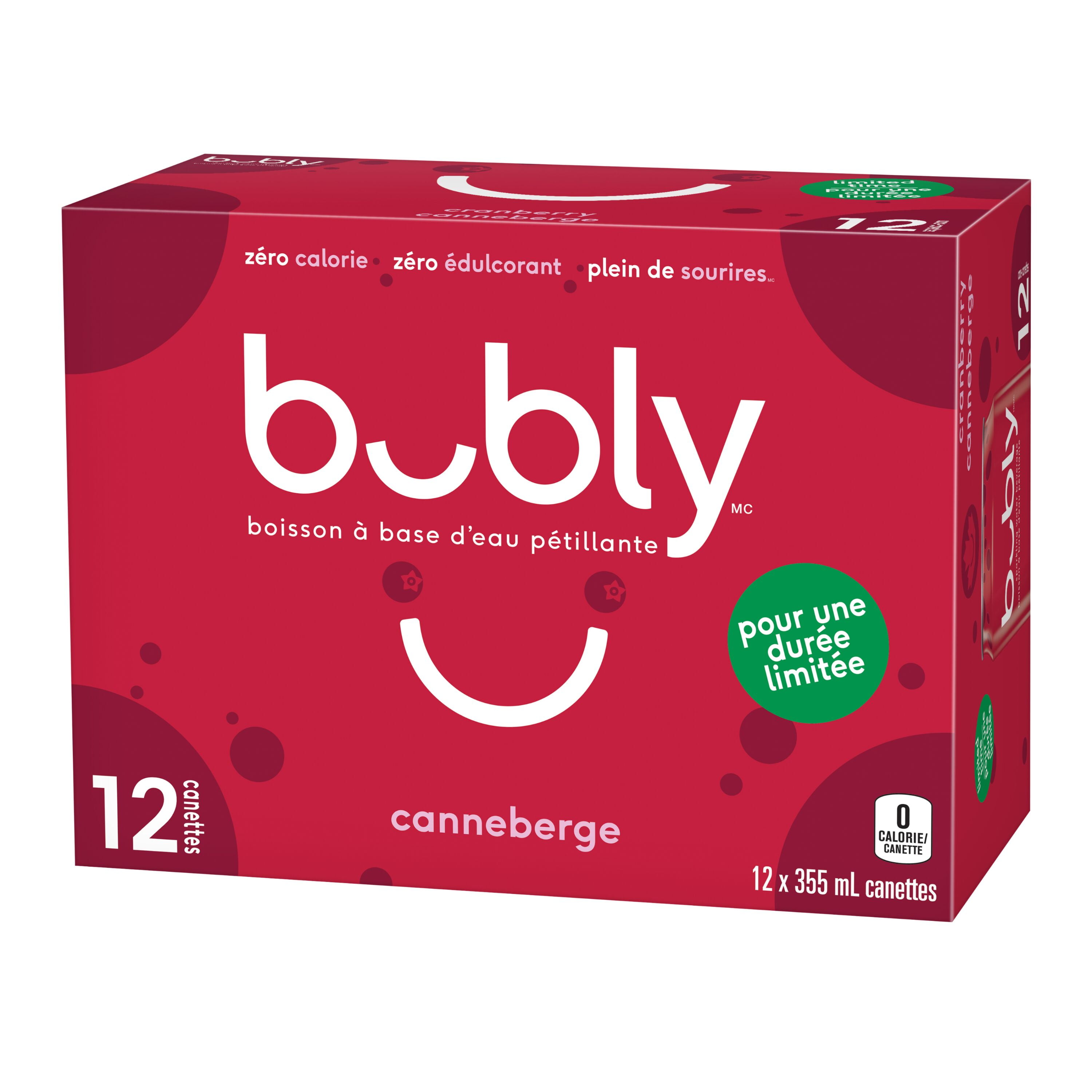 Bubly Cranberry Sparkling Water 12 x 355 mL, Cans