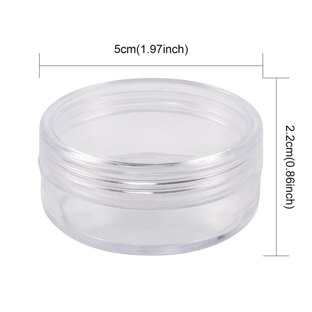 Plastic Bead Containers Seed Beads Containers Round about 5cm in diameter 2.1cm high Capacity: 10ml(0.34 fl. oz)