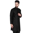 thumbnail image 4 of SKAVIJ Men's Art Silk Long Shirt Indian Casual Party Kurta (Small, Black), 4 of 6