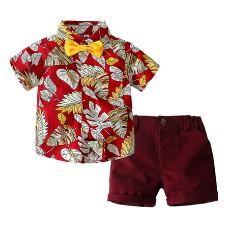 

Children s Clothing Summer Boys Suit Short Sleeve Floral Shirt Shorts Suit 3-6 Month Boy Clothes Boy Suspender Outfit Boys 4t Summer Clothes Track Suits for Girls 6 Month Old Boy Clothes Baby Boy 4