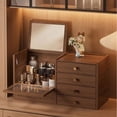 thumbnail image 6 of Wooden Makeup Organizer with 4 Drawers and Built-in Mirror for Makeup, Accessories, Jewelry and More, 6 of 7