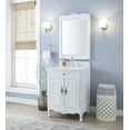 thumbnail image 4 of Benton Collection 26" Distressed White Cottage Bathroom Vanity with White Marble Top, 4 of 5