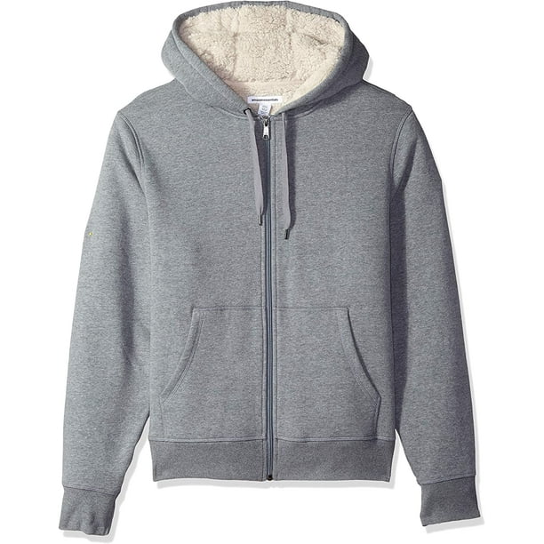 Men's Heavyweight Hooded Fleece Sweatshirt,Sherpa Lined Full Zip Hoodie  Sweater Jackets 
