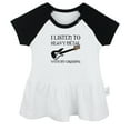 thumbnail image 1 of I Listen To Heavy Metal With My Grandpa Novelty Dresses For Baby, Newborn Babies Skirts, Infant Princess Dress, 0-24M Kids Graphic Clothes (Black Raglan Dresses, 6-12 Months), 1 of 4