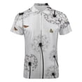 thumbnail image 4 of Dandelion Butterfly Men Zipper T-shirt Summer Casual Short Sleeve T-shirt Top, 4 of 7
