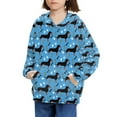thumbnail image 3 of Xoenoiee Dachshund Dog Paw Bone Pattern Pullover Kids Hoodies Hooded Sweatshirt Cosy Playwear with Kangaroo Pocket Fall Winter Clothing Long Sleeve Tops, S, 3 of 7
