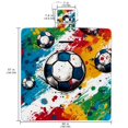 thumbnail image 2 of Football Canvas Beach Blanket - Picnic Mat Outdoor Waterproof Sand Proof Large Portable Camping Rug Foldable with Corner Pockets and Stakes for Travel Hiking Grass Park Vacation 80" x 60", 2 of 6