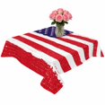 thumbnail image 2 of American Flag Table Cloth Waterproof Tablecloths, Retro Rustic Stars And Stripes US Flag Tablecloth Dining Table Cover for Kitchen Party Tabletop Outdoor, Square Tablecloth 60x60 Inch, 2 of 9