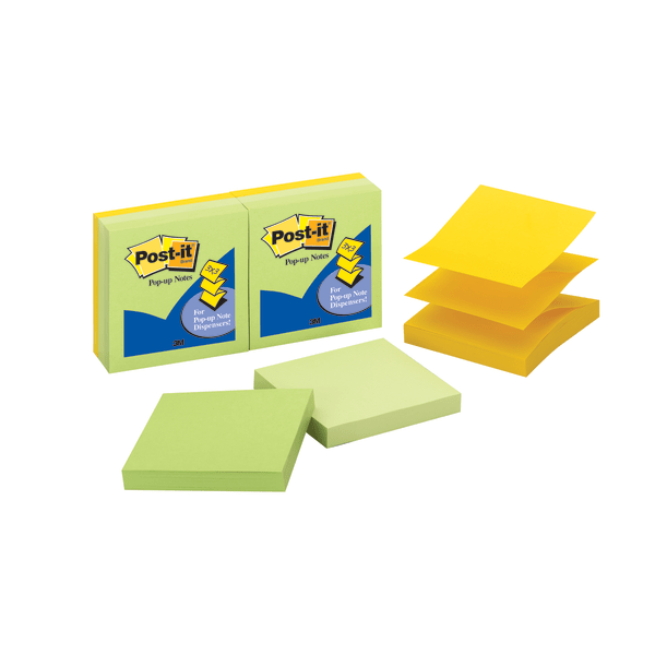 Postit® Popup Notes, 3" x 3", Assorted Colors, Pack Of 6 Pads