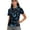 Blue Butterfly, variant on Short Sleeve Golf Shirts for Women 1/4 Zip Quick Dry Fit V Neck Golf Tops Golf Ball Fire Club Blue Print Lightweight Polo Shirts Pullover Workout Athletic Tops, M
