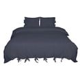 thumbnail image 1 of Unique Bargains Microfiber Polyester Bedding Duvet Cover Pillowcase Set Solid Color King Navy Blue, 1 of 10