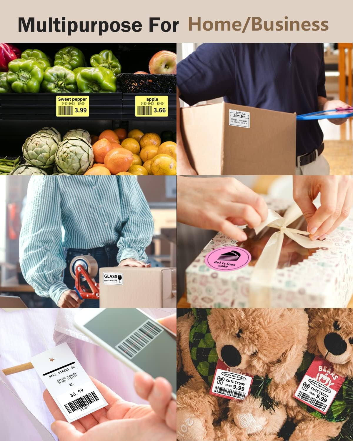 Phomemo M200 Versatile Bluetooth Thermal Label Maker for Shipping, Labeling, and Small Business Applications - Enhance Efficiency and Organization(White)
