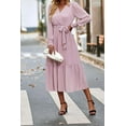 thumbnail image 4 of PRETTYGARDEN Women's Maxi Dress Fall Long Sleeve Wrap V Neck Ruffle Flowy Belted Spring Wedding Guest Vacation, 4 of 8