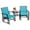 Turquoise, variant on Costway Double Swing Glider Chair Rocker Glass Table Umbrella Hole Black