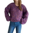 thumbnail image 2 of Suéter Grueso de Punto Informal de Estilo Vintage Multicolor con Patchwork S, 2 of 7