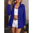 thumbnail image 6 of Spring And Summer Women's Wavy Texture Loose Fashion Shirt, 6 of 7